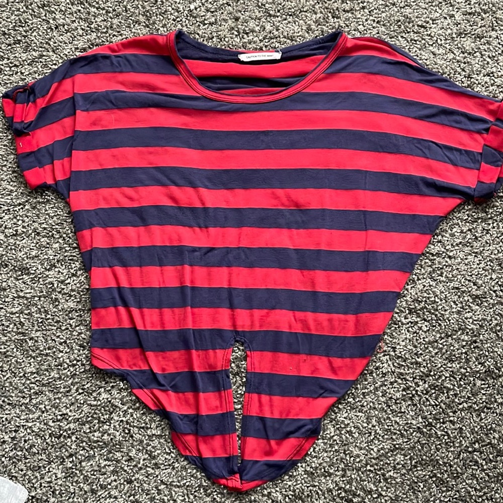 Caution to the Wind tie front tee shirt